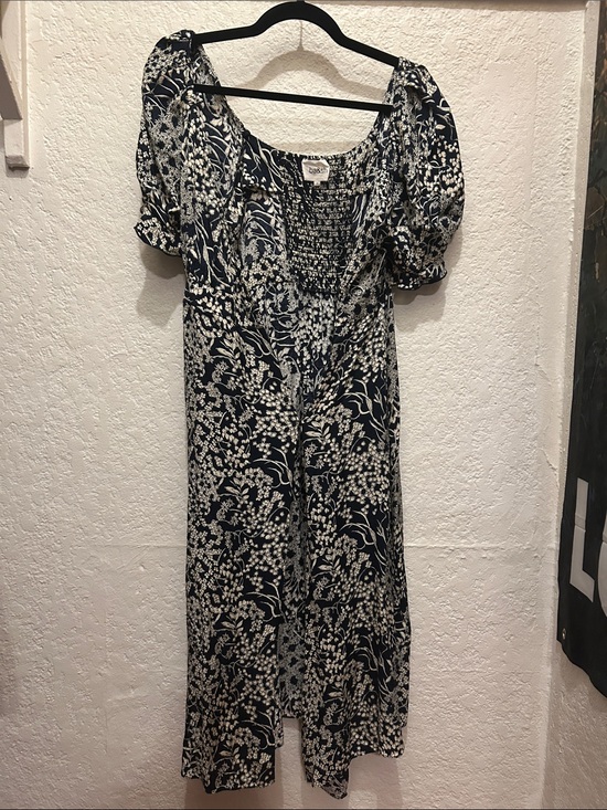 ba&sh Dresses & Skirts - ba&sh Navy and White Floral Midi Dress